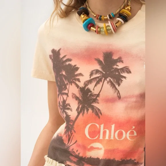 ✨ CHLOE sunset print tshirt spring summer 2025 - Picture 6 of 8